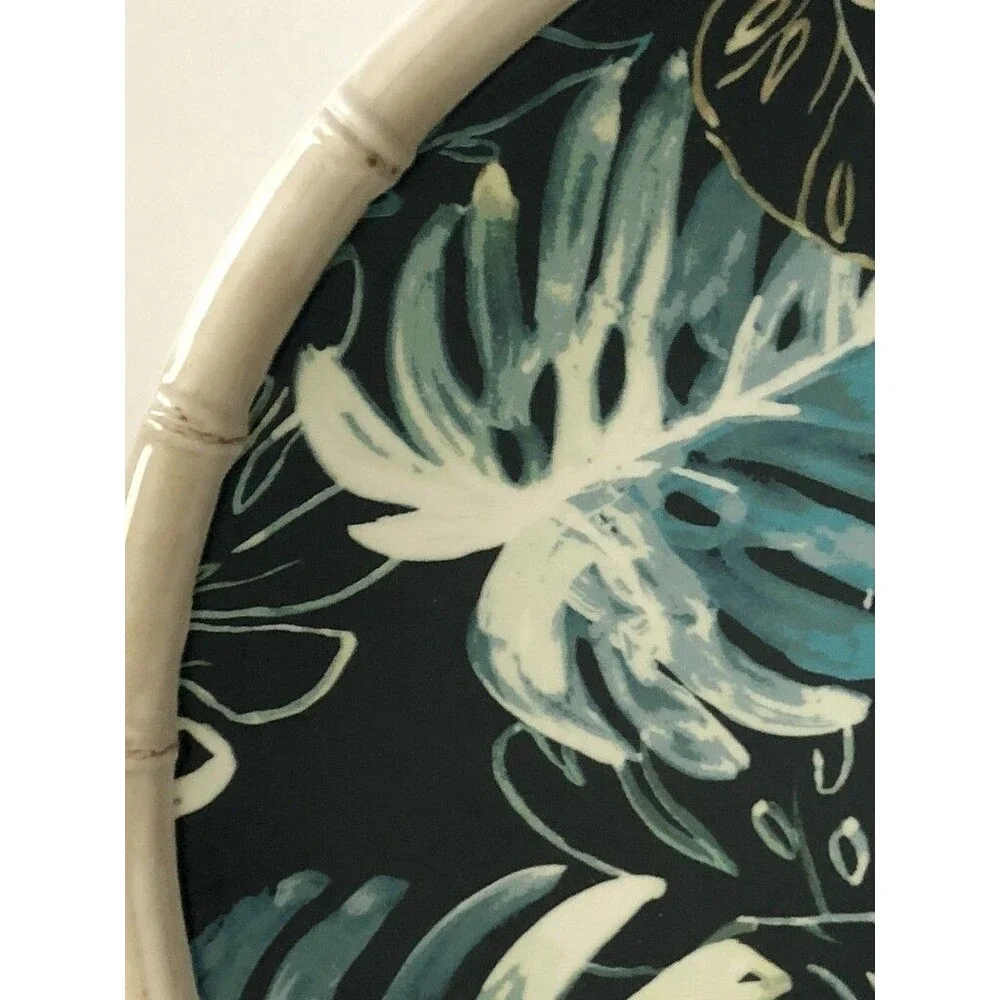 Blue Palm Leaf Melamine 11
